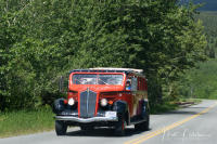 1933 Red Tour Bus